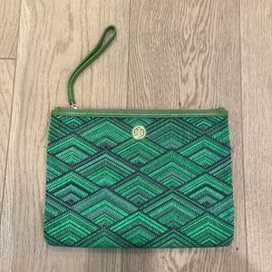 Green Tory Burch pouch